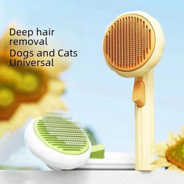 Ropa para perros 1 unid Pet Hair Derramamiento Auto Peine Eliminación rápida para gatos Perros Limpieza Slicker Brush Cat Grooming