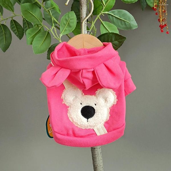 Appareils pour chiens 1pc Pet Spring and Automne Soft confortable Red Bear Sac à dos Sweat à dos avec boucle à cordon pour petits chiens moyens