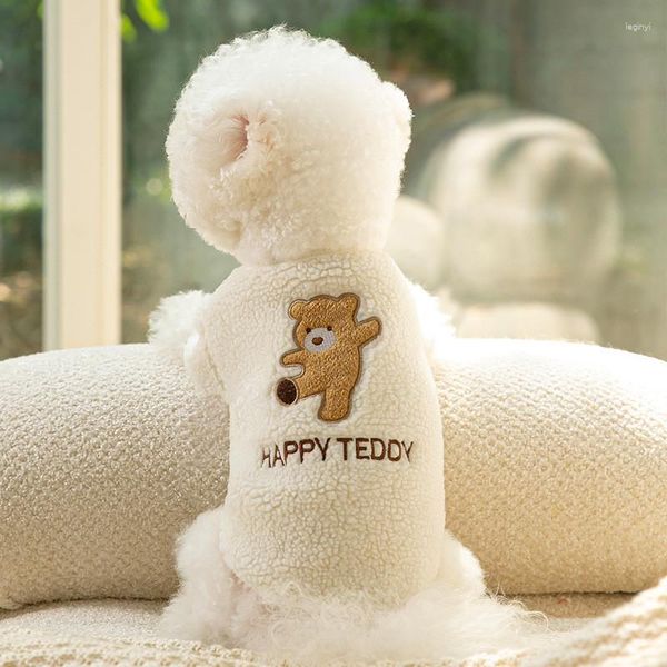 Vêtements pour chiens 1 pc vente en gros automne hiver mignon ours Cardigan petit pull chaud manteau en peluche et moyen vêtements fournitures pour animaux de compagnie