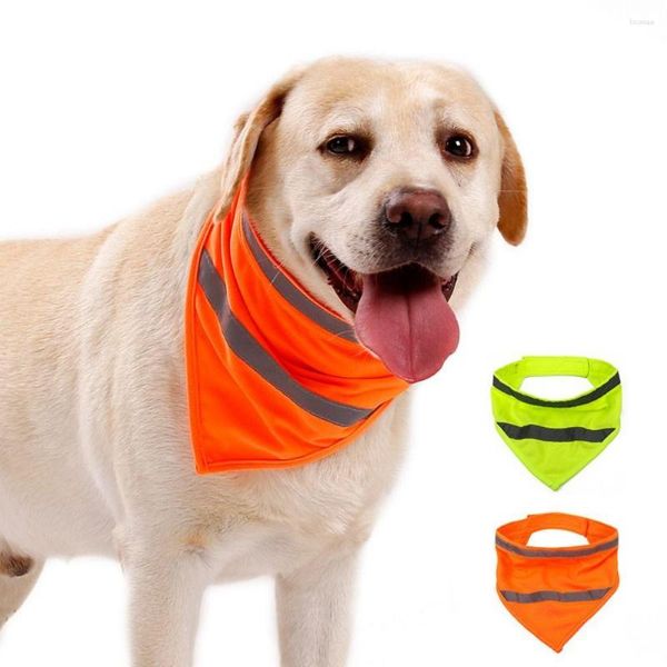 Vêtements pour chiens 1PC avec bande réfléchissante fluorescente respirante anti-perte de salive accessoires de serviette de chat écharpe bavoirs bandana