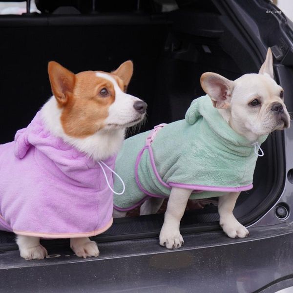 Vêtements pour chiens 1 pièces peignoir doux corail polaire animal de compagnie Super absorbant séchage rapide serviette pour chats chiens ménage pyjamas accessoires