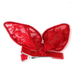 Vêtements de chien 1pcs oreilles dentelle accessoires pour animaux de compagnie épingle à cheveux chat coiffure belle princesse chaton épingles à cheveux fournitures de mode