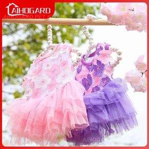 Vêtements pour chiens 1pcs robe en mousseline en dentelle pour les petites fleurs de la mode de la mode Birthday Wedding Summer Costume Costume Cloth