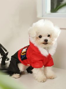 Appareils pour chiens 1pcs Petits couleurs de coton-pendage couleur poly-coton en peluche douce confortable Vêtements à capuche chauds domestiques