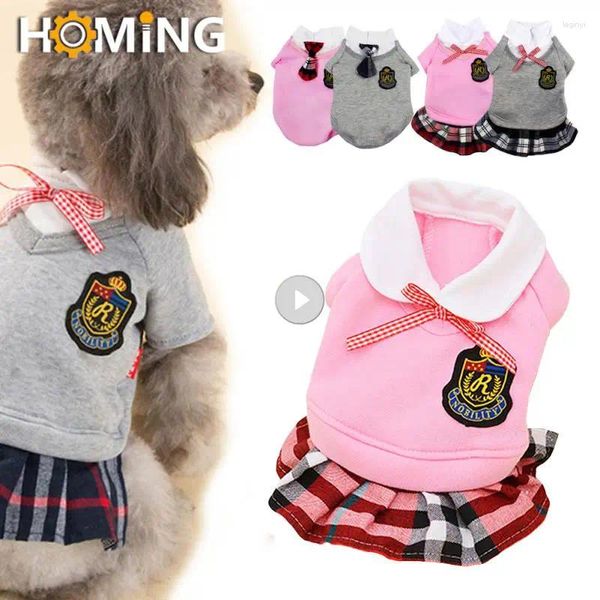 Vêtements pour chiens 1set Couple Pet Cat Uniforme Vêtements pour petits chiens moyens Costume Chiot Chemise Détails exquis