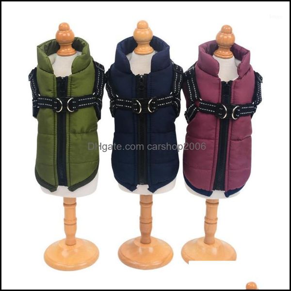 Vêtements pour chiens 2 en 1 Pet Automne Hiver Costume Ski Costume Poitrine Dos Intégré Chaud Coton Rembourré Gilet Drop Livraison 2021 Hom Carshop2006 Dhzc5