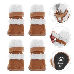 Vêtements de chien 2 paires de chaussons bottes de neige pour animaux de compagnie chaussures antidérapantes protecteurs courts raquettes de neige hiver