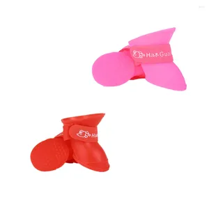 Ropa para perros 2 pares de 4pcs zapatos de lluvia para mascotas antideslizante color caramelo resistencia al desgaste impermeable