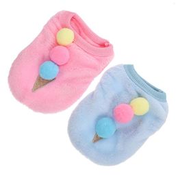 Vêtements pour chiens 2 pièces Little Milk Vêtements Robes Pet T-shirt Gilet Corail Polaire Cosplay