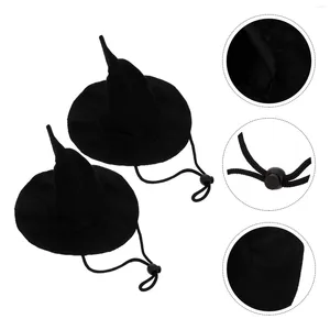 Hondenkleding 2 PCS Pet Pointed Hat -kostuum Zwarte outfit Pography Props Halloween Role Play Outfits Cat