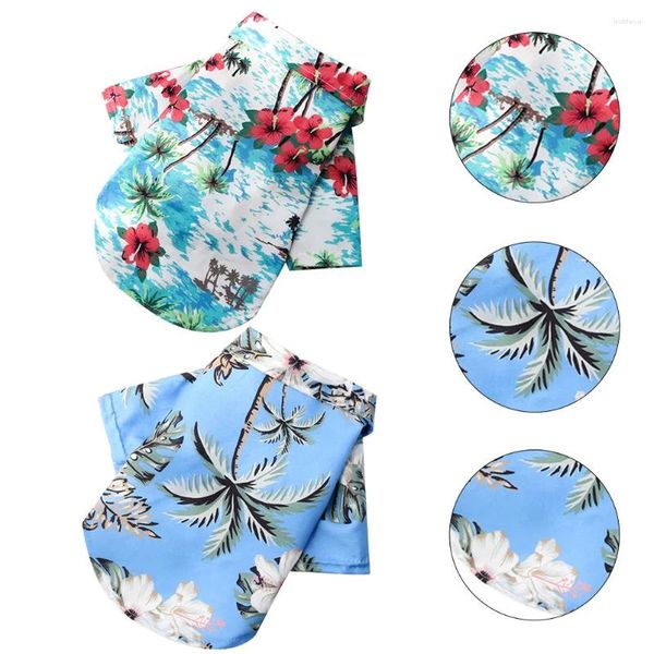 Vêtements pour chiens 2 pcs chemise de compagnie de compagnie motifs hawaïens chemises vêtements de style pour chiens décor ananas fournitures