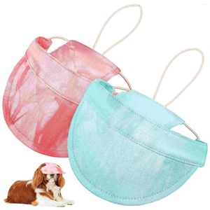 Appareils pour chiens 2 PCS CAPS d'été Visor Pet Protection Sun Protection Baseball Tie-dye Pat extérieur