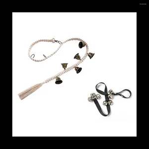 Vêtements pour chiens 2 pièces Sonnettes pour animaux de compagnie Formation Alarmdoorbell Lanyard Guide Sonnette