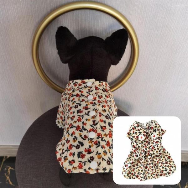 Ropa para perros, 2 estilos, gran vestido Floral resistente al desgarro para mascotas, disfraz de cachorro de fibra acrílica, patrón de flores para tienda