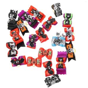 Appareils pour chiens 20 PCS Bow Halloween Pet Costumes Puppy Hair Bows Accessoires Grand Chiens Polyester Girl Grooming