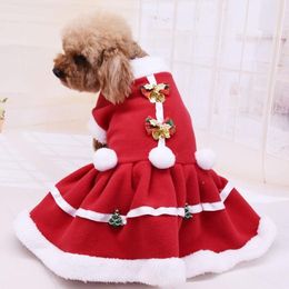 Vêtements pour chiens 2021 Ornement de Noël Vêtements pour animaux de compagnie Robe de couleur unie Manteau Gilet Animaux Chat Veste d'échauffement Mignon Puppy206y
