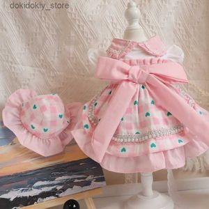 Hondenkleding 2022 Doe kleding zomer roze lolita prinses jurk teddy cat puppy jurken chihuahua bichon yorkshire weddin rok pet doek l49