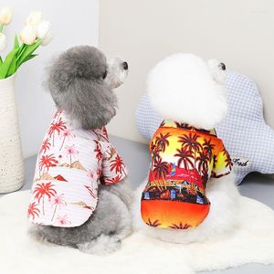 Hondenkleding 2022 Hawaiiaanse stijl huisdier shirt geprinte t-shirts polyester colth collared jurk vakantiekleding voor honden