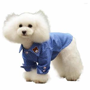 Chien vêtements 2023 mode Pet bleu point imprimé vêtements printemps automne Blouse 6 taille tactique gilet manteaux