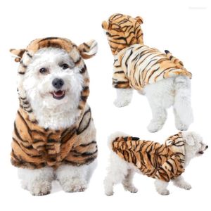 Hondenkleding 2023 Pet Jackets Tiger Tattoo Transformed kledingjaren Puppy Warm jas herfst/winter tweebenige kat grappig kostuum