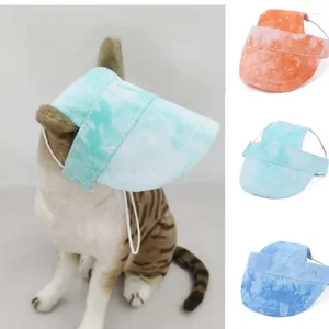Vêtements de chien 2023 Chapeau d'été pour animaux de compagnie Tie-Dye dégradé de couleur chat drôle casquette de baseball pare-soleil