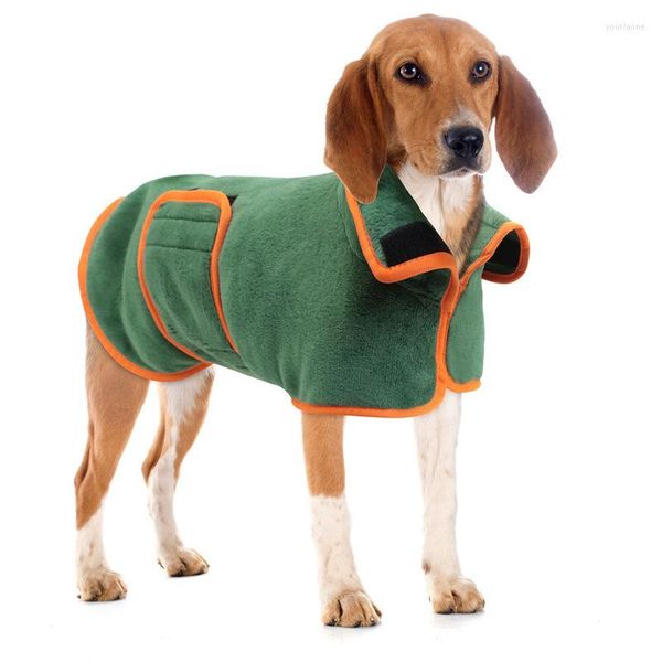 Vêtements pour chiens 2023 Hiver Vert Big Vêtements Robe de bain pour animaux de compagnie Petite veste chaude moyenne