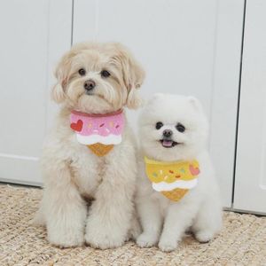 Hondenkleding 2023ins Korea Hoogwaardige Pet Bandanas Kraaghonden katten schattige ijs wasbare slabbetjes sjaal voor puppy accessorie