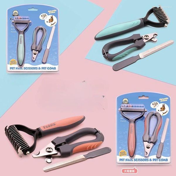 Dog Vakel 2024 Arrivée Pet Pet Grooming 3pcs Kit - Nail Cissers Clippers Peigt and Grinding Tool for Perfect Care