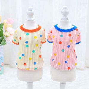 Hondenkleding 2024 Schattig Polka Dot T-shirt Teddy Yorkshire Terrier Winter Huisdier Pyjama Maltese Poedel Bichon Frise Pommeren Kleding