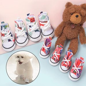 Hondenkleding 2024 Denim Canvas Schoenen Slijtvast Antislip Voor Kleine Honden Katten Ademende Casual Laarzen Voetbeschermer