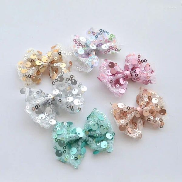 Appareils pour chiens 2024 Sequins de compagnie de compagnie Bow Hairpin Greng Clip