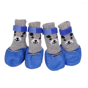 Vêtements de chien 2024 Bottes d'hiver pour animaux de compagnie Chaussettes S/M/L Taille Chaussures de pluie imperméables Chiot en caoutchouc antidérapant 4 pièces / ensemble