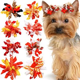 Hond Kleding 20 stks Herfst Thanksgiving Strikken Mode Leuke Verzorging Elastiekje Huisdier Haaraccessoires Voor Herfst