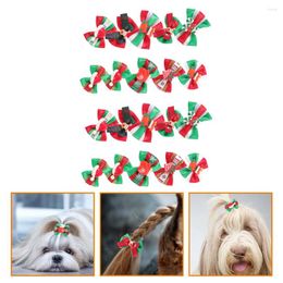 Hondenkleding 20 stks kleurrijke kersthaar kaims kerstdier boogknoop banden hoofdtooi