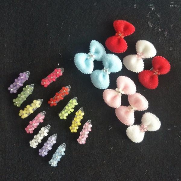 Ropa para perros 20pcs/lote Pet Boulpin Bows Clips para el cabello para perros Teddy Yorkshire accesorios de aseo