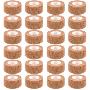 Vêtements pour chiens 24 rouleaux Beige élastique auto-adhésif bandage 2,5 cm teint sport pour les blessures et le traitement des animaux de compagnie