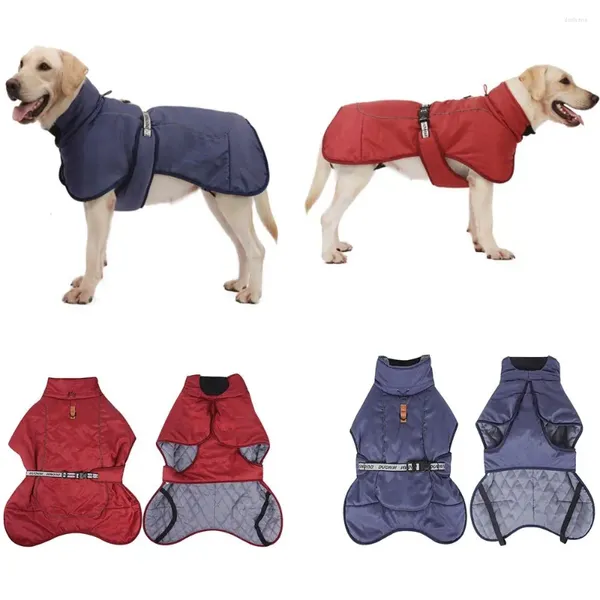 Ropa para perros 2 Colores Pet Down Chaqueta portátil Tibia tibia Polyéster impermeable ropa grande Invierno