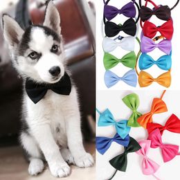 Ropa para perros, 2 uds., pajaritas ajustables para mascotas, pajarita para gatos, corbata para cachorros, collar de mascotas de Color sólido, suministro