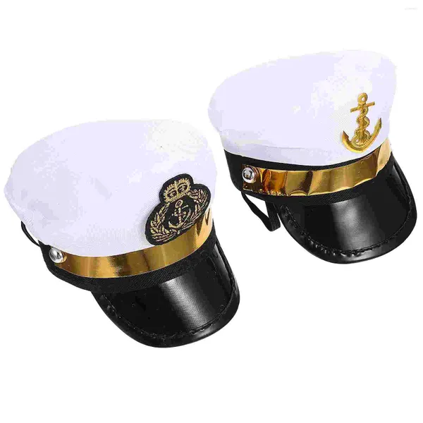 Appareils pour chiens 2pcs chapeau Pet Navy Admiral Marine tenue Halloween Costumes Sailor