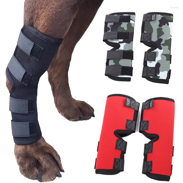 Ropa para perros 2 unids Vendajes para mascotas Lesión Pierna Rodilla Correa Protección para perros Envoltura conjunta Doggy Suministros al aire libre Accesorios