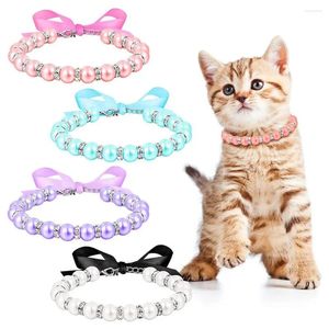 Vêtements pour chiens 2pcs pour animaux de compagnie collègue de mode chiot chat de perle de perles accessoires aiment diamant animaux de compagnie chiens chats cols bijoux