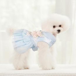 Vêtements pour chiens 2 pièces/ensemble robe pour animaux de compagnie confortable rétro Style chinois jupe florale vêtements pour la fête