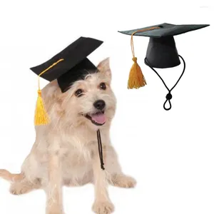 Casquettes de graduation élégantes de vêtements pour chien avec pavillon confortable pour animaux de compagnie Cadeaux d'application noire