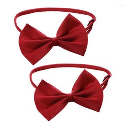Vêtements pour chiens 2X Collier réglable pour chat Pet Bow Tie Cravate Chiot Accessoire Mignon Vin Rouge