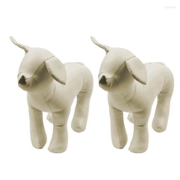 Vêtements pour chiens 2X Mannequins en cuir Position debout Modèles Jouets Pet Animal Shop Affichage Mannequin Blanc S