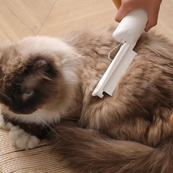 Vêtements de chien 3-en-1 peigne de toilettage pour animaux de compagnie avec filtre à charpie peignes de chat pliants pour animaux à poils longs et courts accessoires de soins capillaires