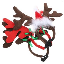 Ropa para perros 3 PCS Elk Antler Diadema Suministros para fiestas Antlers Deer Horns Velvet Pet Hair Hoops Disfraz de Navidad