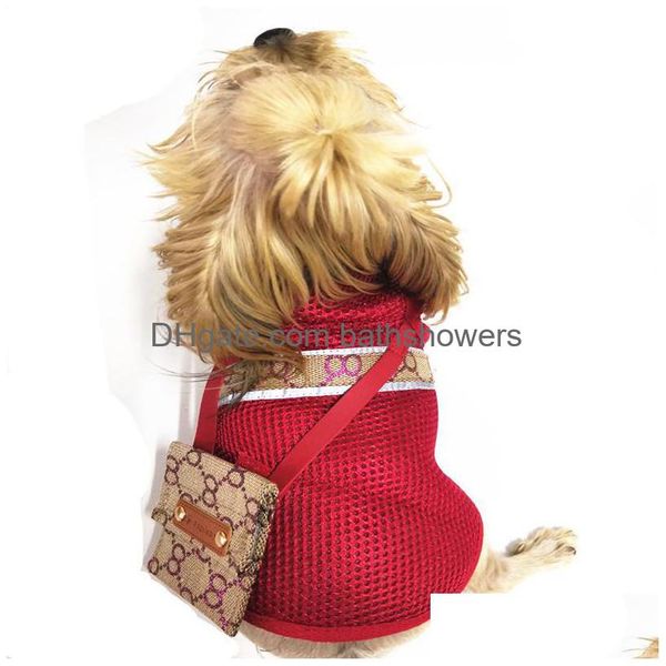 Ropa para perros 3 Estilos Mascotas Chalecos de verano Moda Patrón impreso Chaquetas para mascotas Al aire libre Sunsn Transpirable Teddy Schnauzer Disfraces Drop De Dhpgh