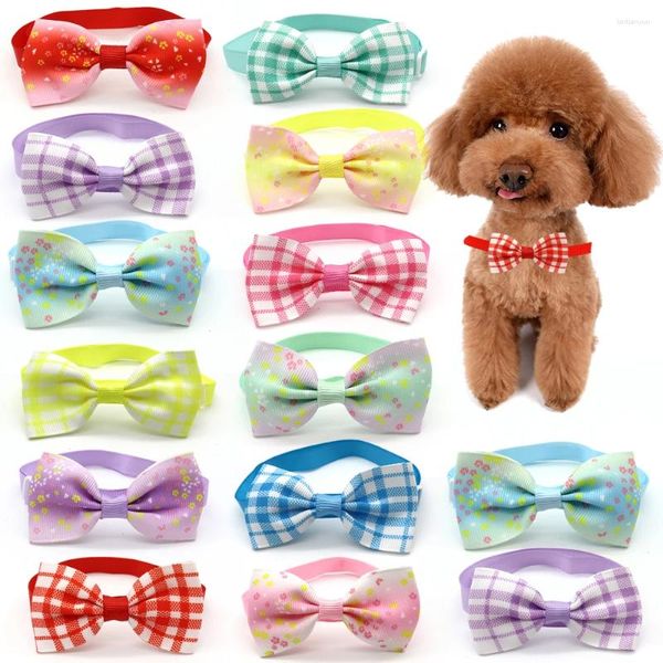 Ropa de perro 30/50 PC Accesorios de preparación para mascotas para pequeños corbatas medianas de arco para perros Collar de cachorro ajustable Producto Bowtie Corbita