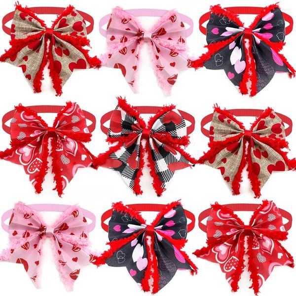 Ropa para perros 30/50 PCS Día de San Valentín Pet Bow Tie Puppy Collar Accesorios Perros pequeños Cat Bowties Neckteis Productos de vacaciones